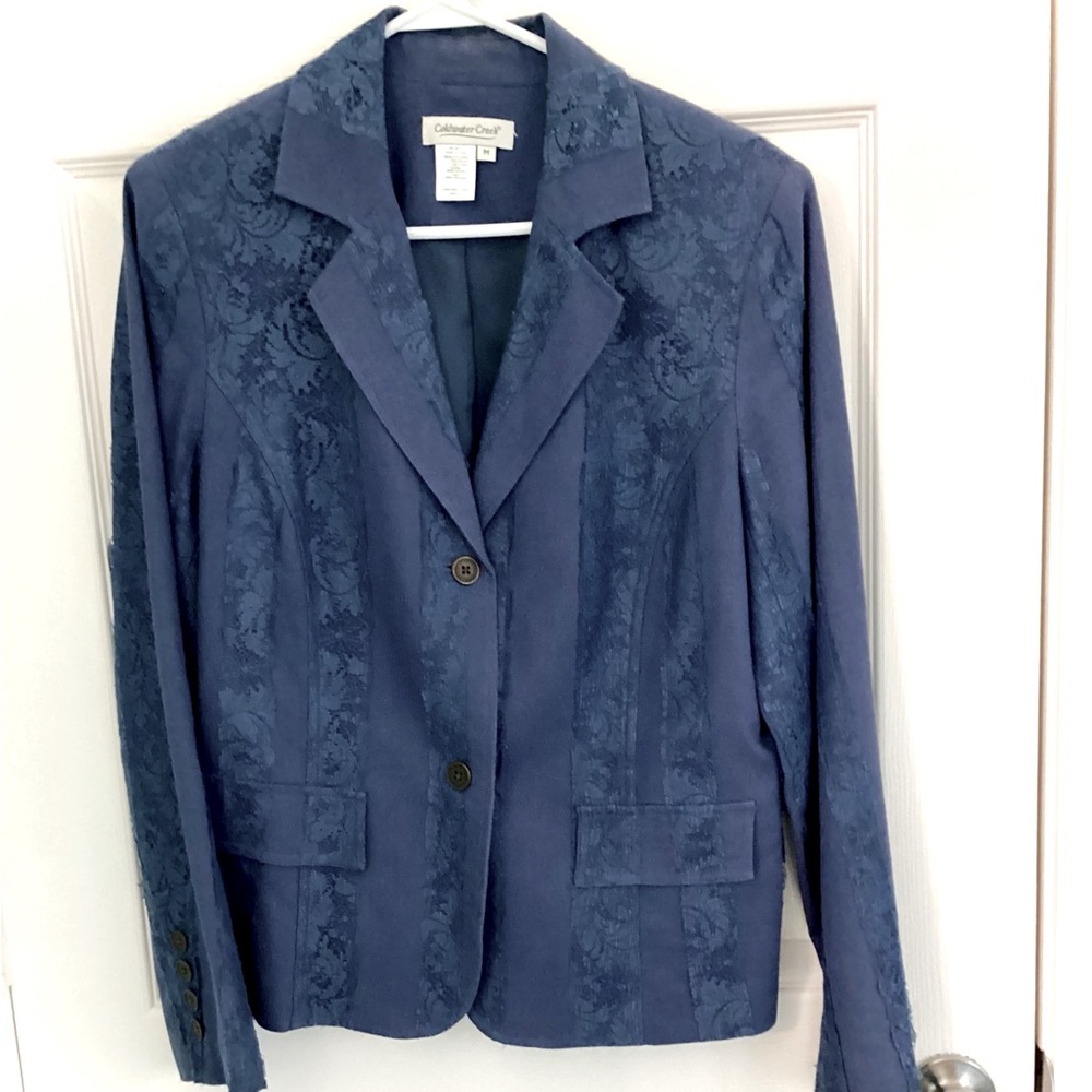 Cold water Creek Blue Blazer with Lace